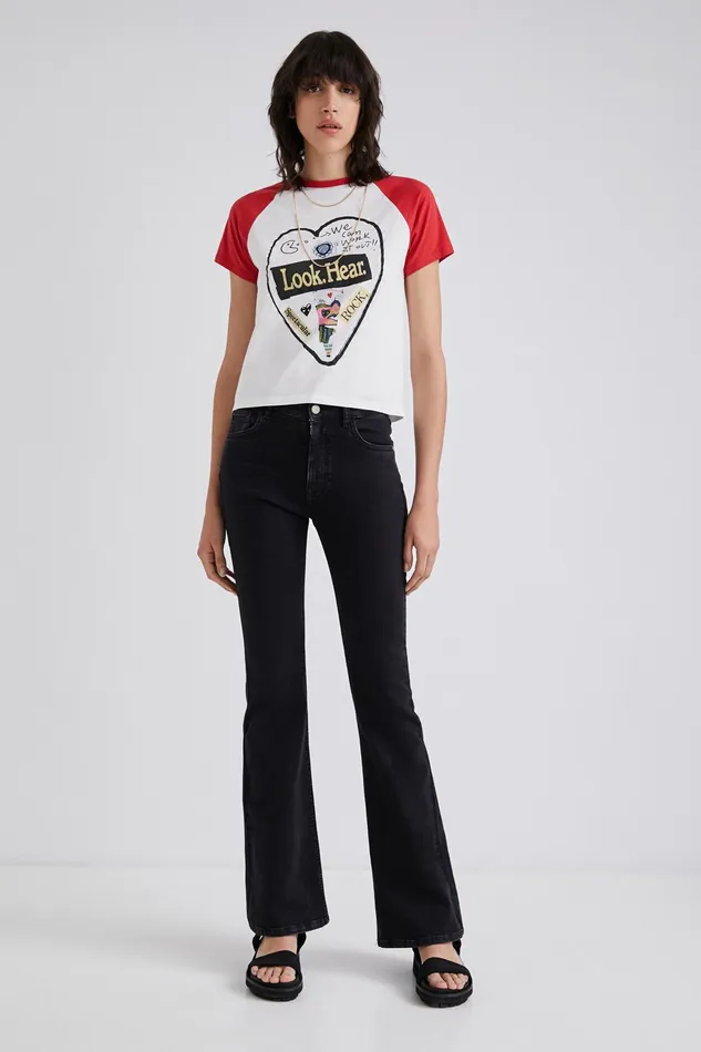 Desigual Shortsleeve Heart Tshirt Women Tshirts