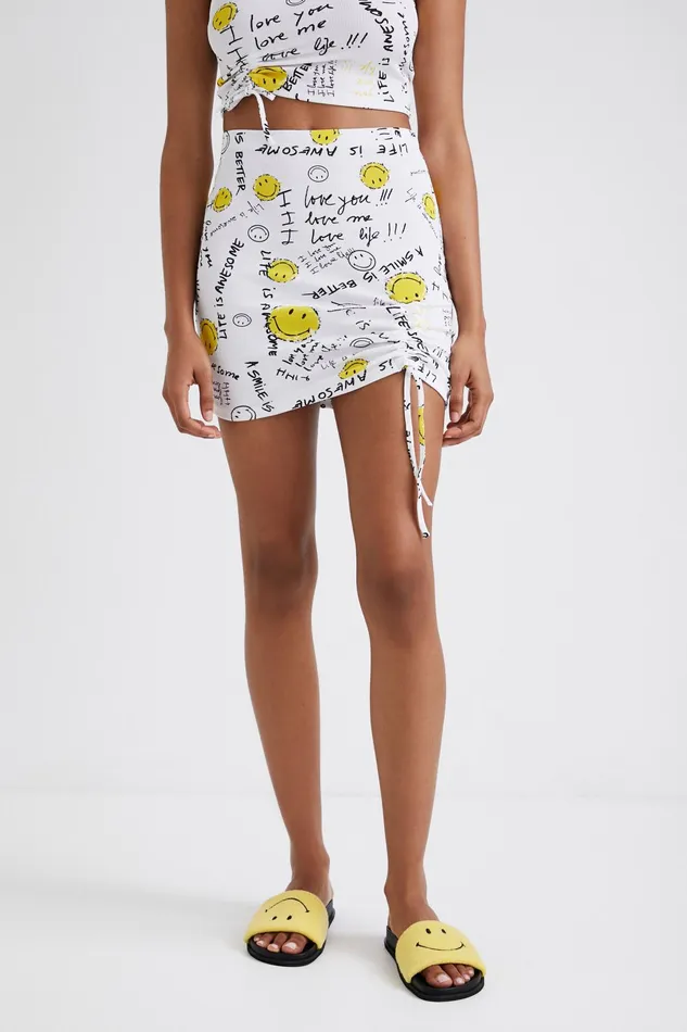 Desigual Slim Smiley Mini Skirt Women Skirts and Shorts