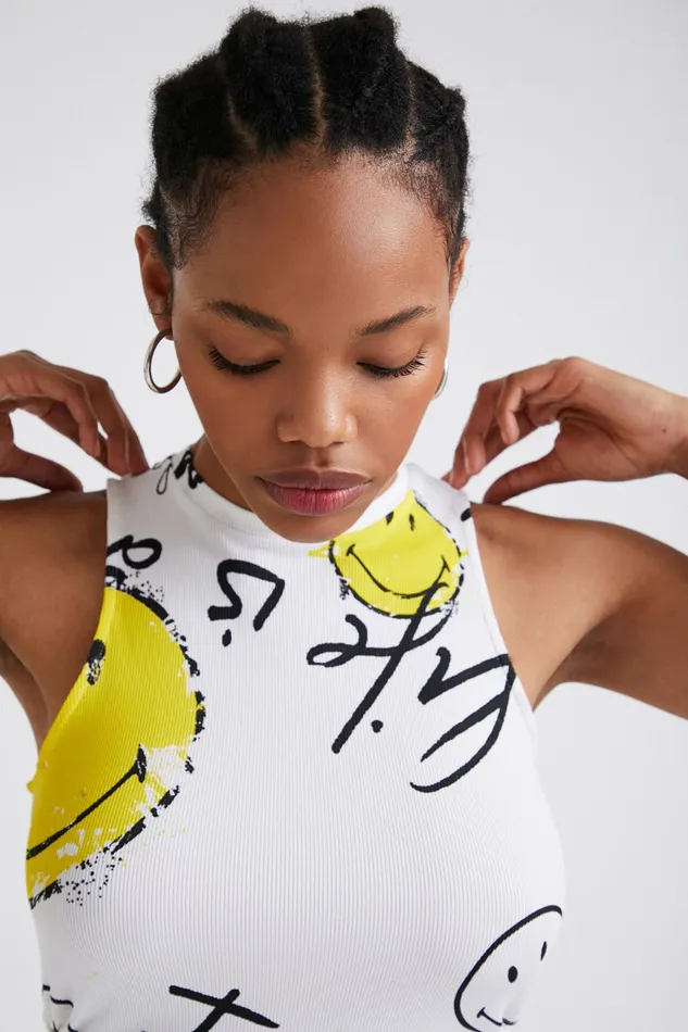 Desigual Slim Smiley Short Dress Women Dresses