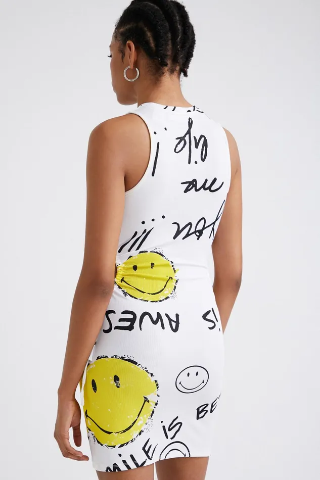 Desigual Slim Smiley Short Dress Women Dresses