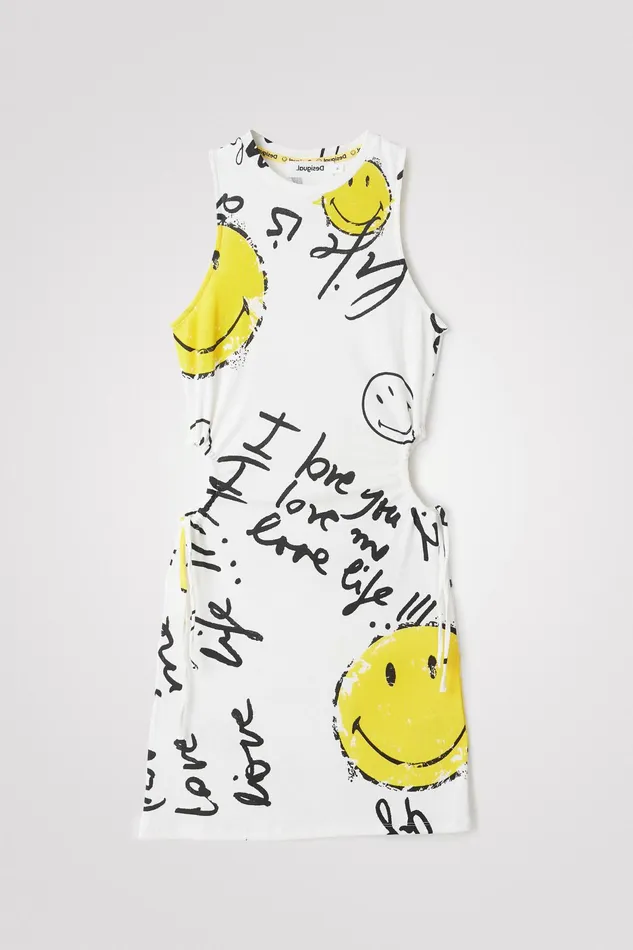 Desigual Slim Smiley Short Dress Women Dresses