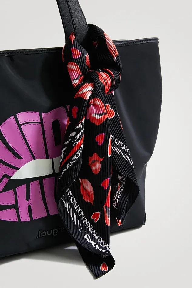 Desigual Square Pleated Kisses Foulard Women Scarves