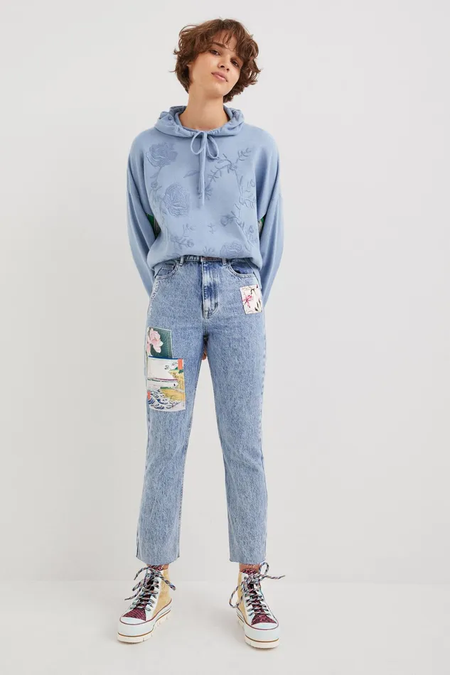 Desigual Straight Cropped Japanese Jeans Women Pants and Leggings