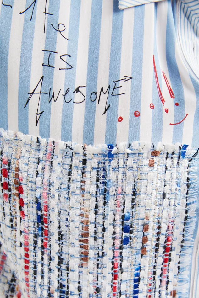 Desigual Stripe And Patchwork Shirt Women Tops and Shirts
