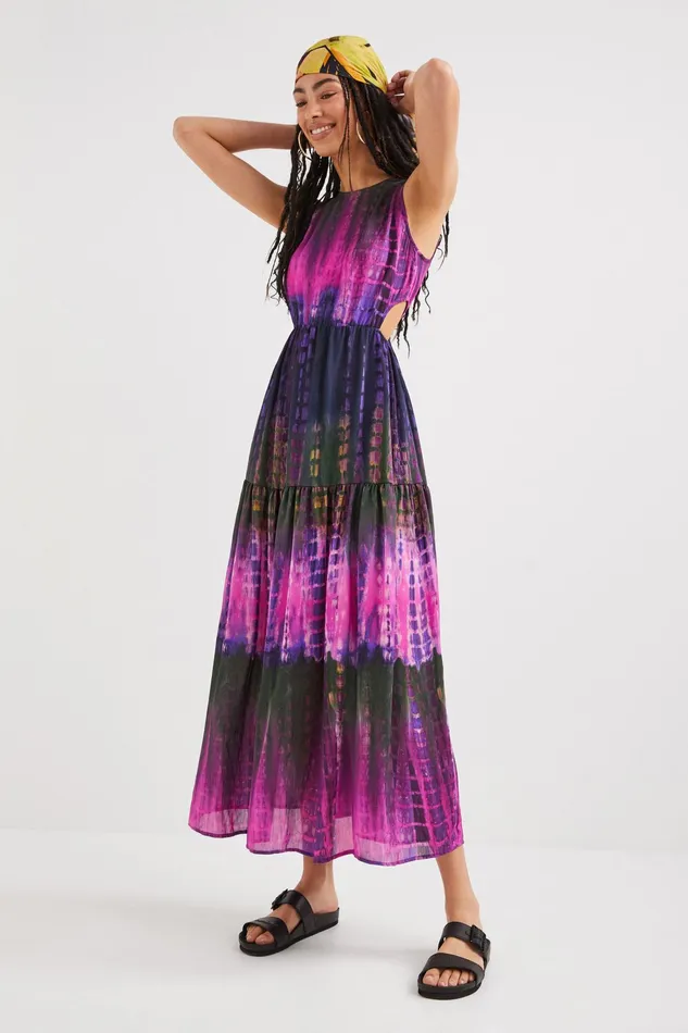 Desigual Tiedye Cutout Dress Women Dresses