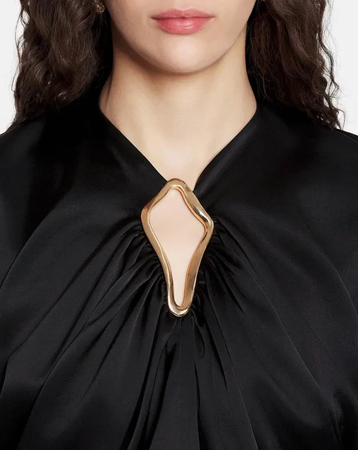 Draped Top With Eyelet Detail Black Women Lanvin Tops Draped Top With Eyelet Detail Black Women Lanvin Tops