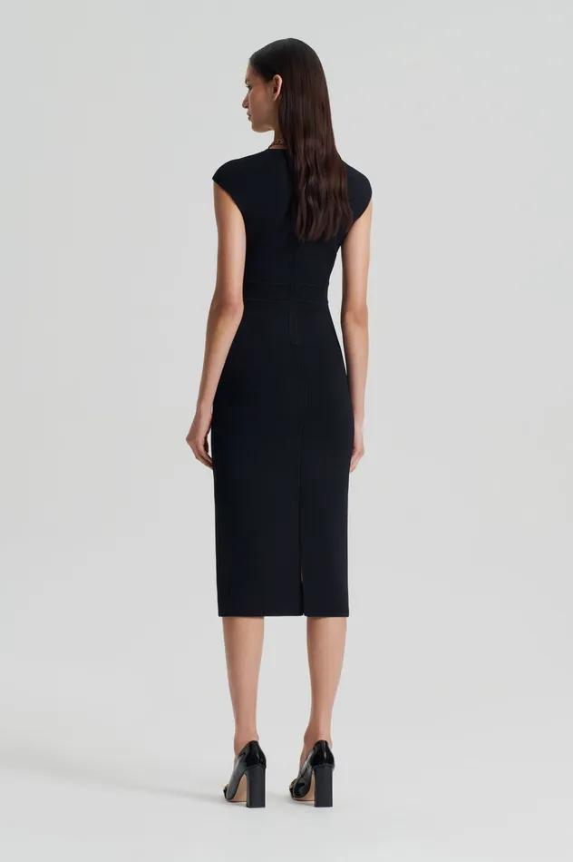 Dresses Scanlan Theodore Women CREPE KNIT CAP SLEEVE DRESS BLACK Dresses Scanlan Theodore Women CREPE KNIT CAP SLEEVE DRESS BLACK