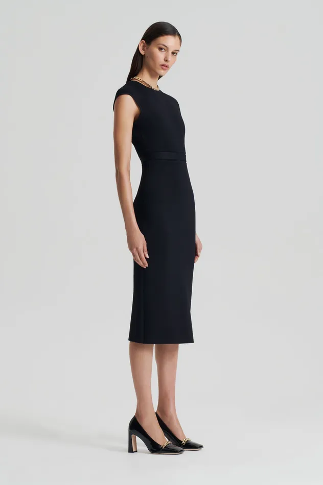 Dresses Scanlan Theodore Women CREPE KNIT CAP SLEEVE DRESS BLACK Dresses Scanlan Theodore Women CREPE KNIT CAP SLEEVE DRESS BLACK