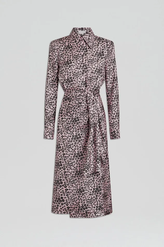 Dresses SILK FLORAL WRAP DRESS PINKBLACK Scanlan Theodore Women