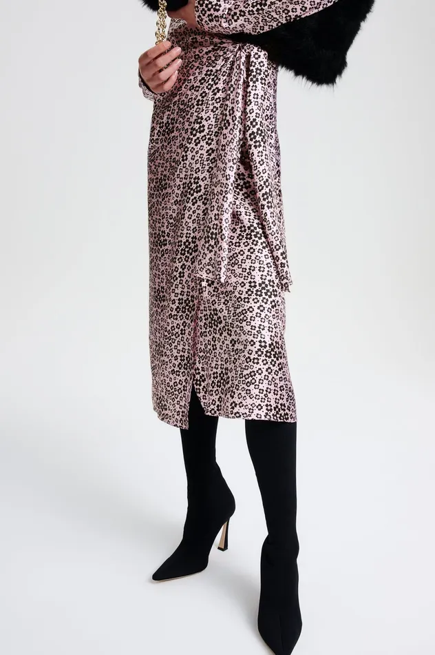 Dresses SILK FLORAL WRAP DRESS PINKBLACK Scanlan Theodore Women