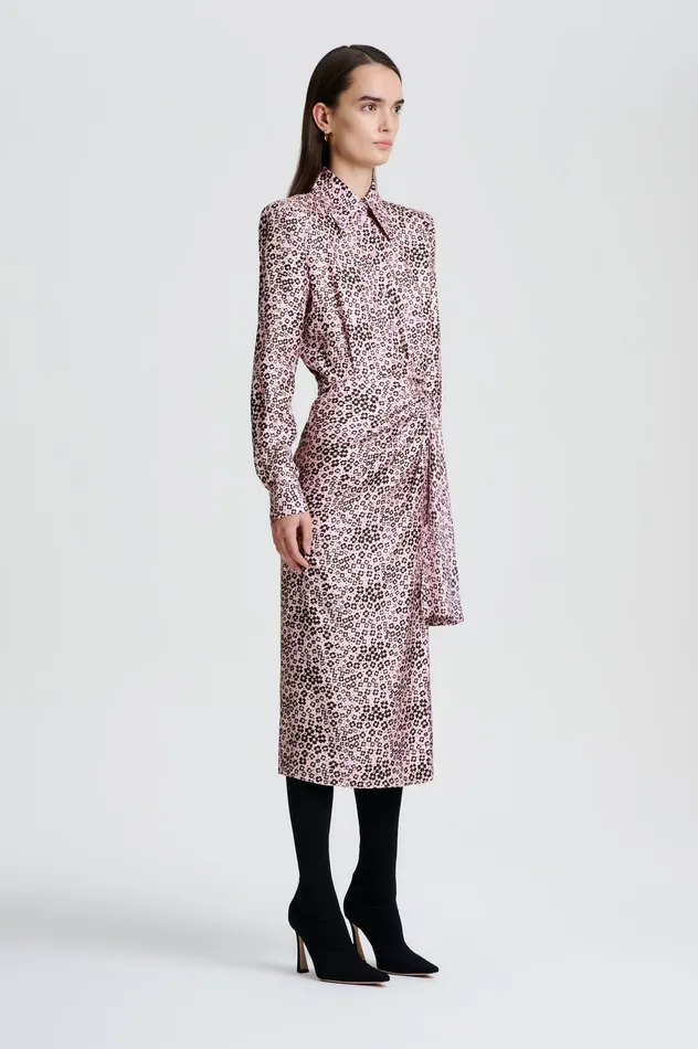 Dresses SILK FLORAL WRAP DRESS PINKBLACK Scanlan Theodore Women