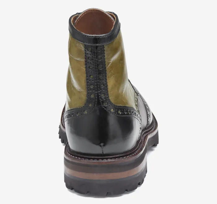 Dudley Lug Wingtip Boot Black Multi Calfskin Men Dress Shoes Johnston and Murphy