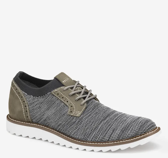 Duncan Knit Plain Toe Gray Marbled KnitNubuck Shoes Johnston and Murphy Men
