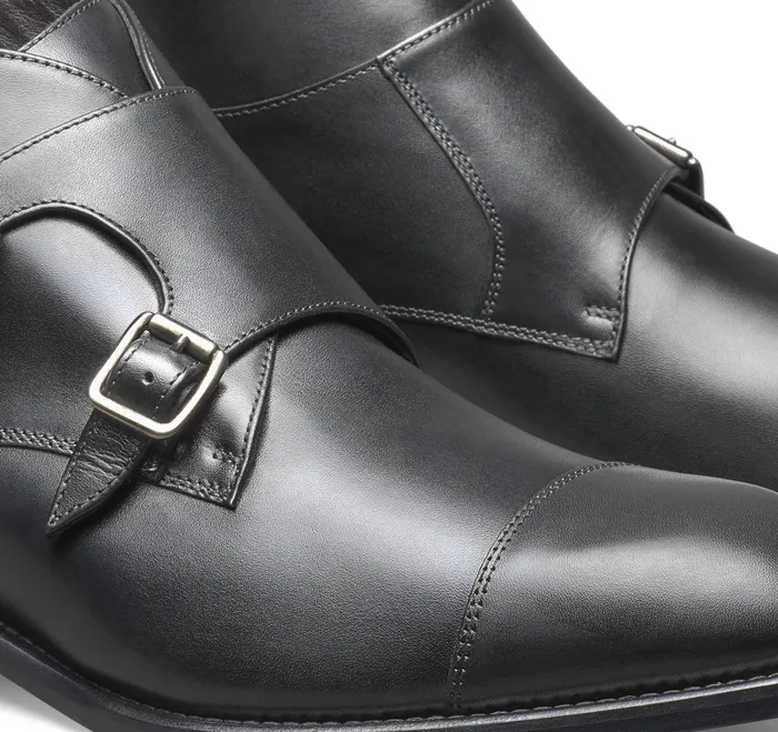 Ellsworth Double Buckle Boot Black Italian Calfskin Men Dress Shoes Johnston and Murphy