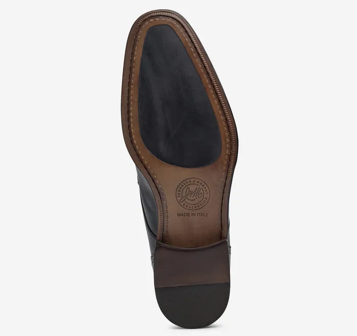 Ellsworth Double Buckle Boot Black Italian Calfskin Men Dress Shoes Johnston and Murphy