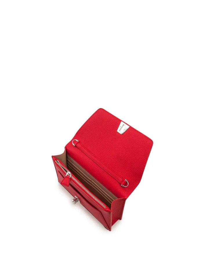 Envelope Bag In Calf Leather With Detachable Shoulder Chain Love Women Akris Clutches