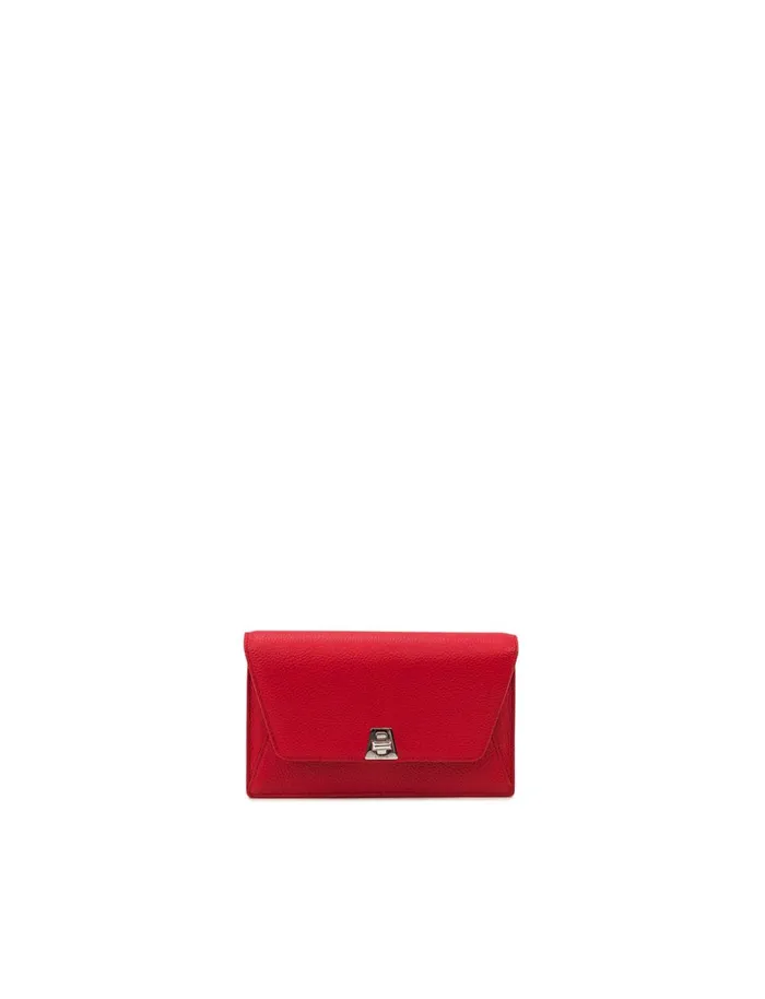 Envelope Bag In Calf Leather With Detachable Shoulder Chain Love Women Akris Clutches