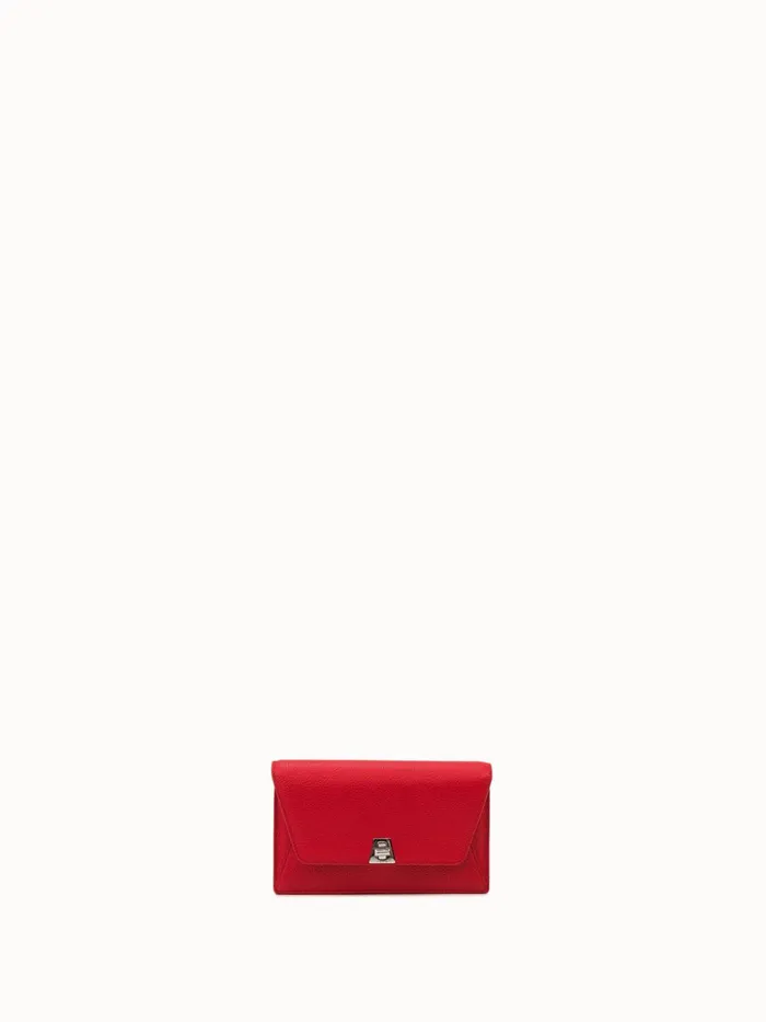 Envelope Bag In Calf Leather With Detachable Shoulder Chain Love Women Akris Clutches