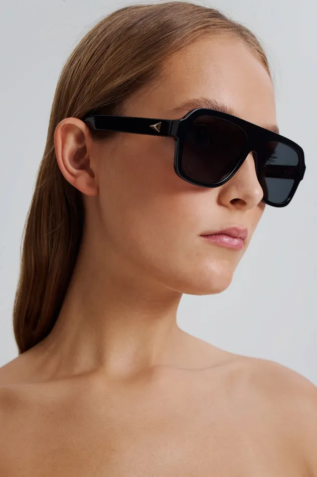 Eyewear ST FLAT TOP AVIATOR SUNGLASSES BLACK Scanlan Theodore Women