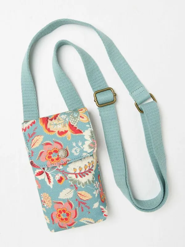 Fat Face Bags and Purses Women Green Haze Canvas Phone Bag