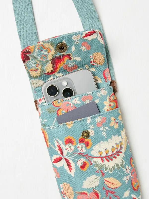 Fat Face Bags and Purses Women Green Haze Canvas Phone Bag