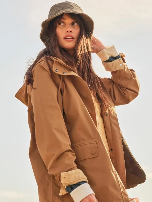Fat Face Coats and Jackets Women Tan Brown Waterproof Coat