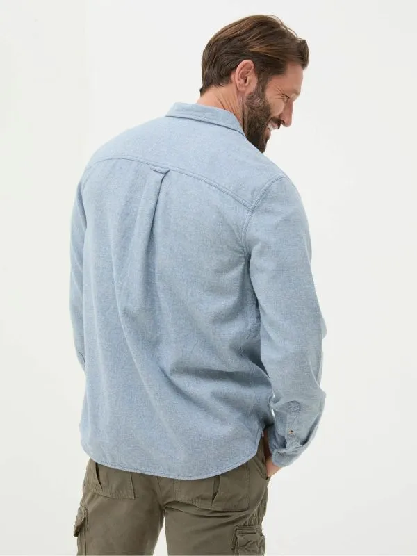Fat Face Denim Dressing Men Blue Long Sleeve Malton Shirt
