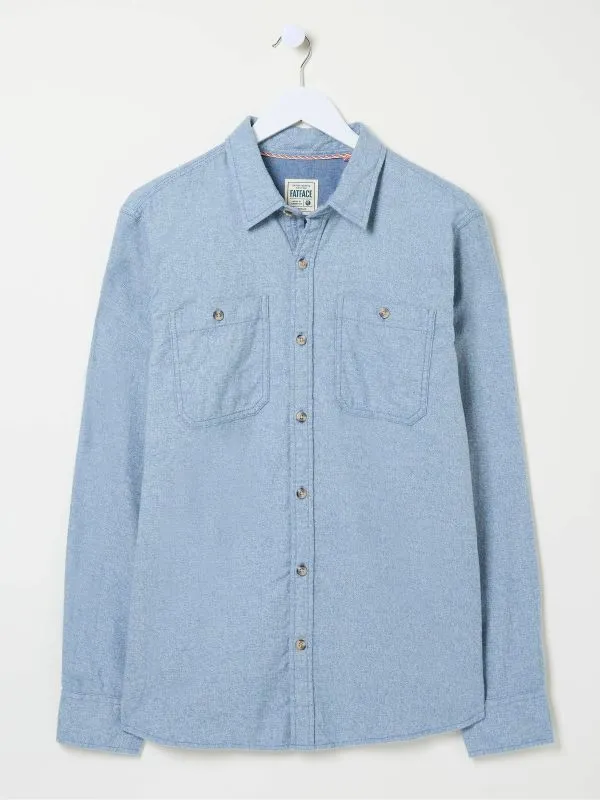 Fat Face Denim Dressing Men Blue Long Sleeve Malton Shirt