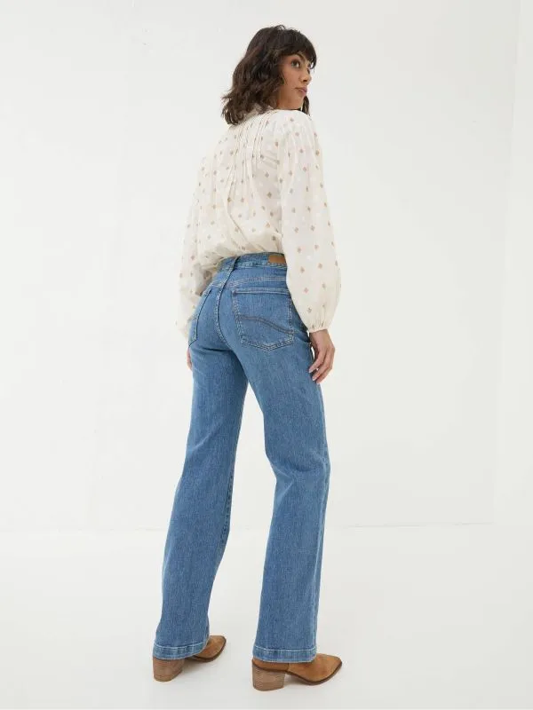 Fat Face Jeans Women Elise Denim Vintage Wide Leg Jeans