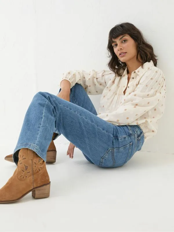 Fat Face Jeans Women Elise Denim Vintage Wide Leg Jeans
