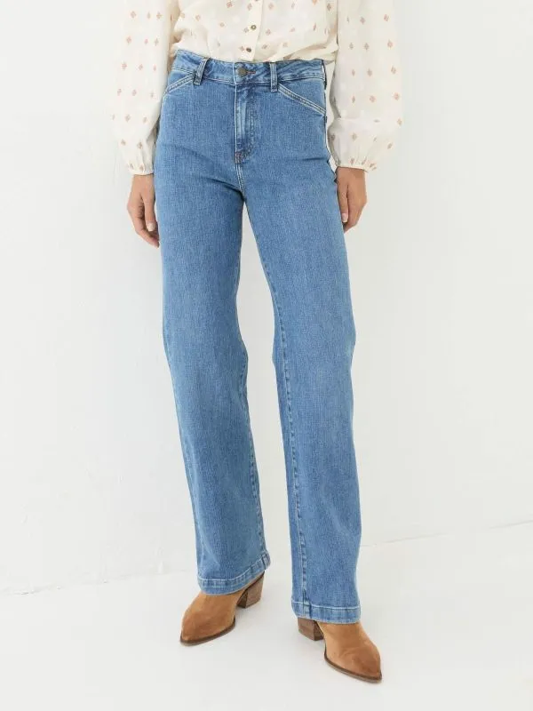 Fat Face Jeans Women Elise Denim Vintage Wide Leg Jeans