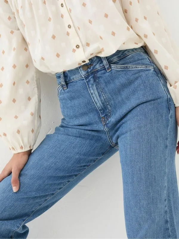 Fat Face Jeans Women Elise Denim Vintage Wide Leg Jeans