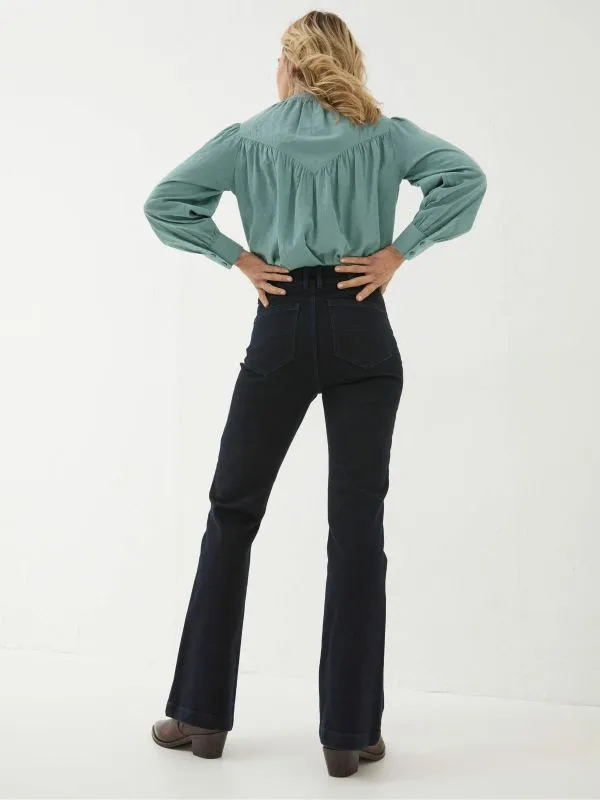 Fat Face Jeans Women Fly Denim Dark Blue Flare Jeans