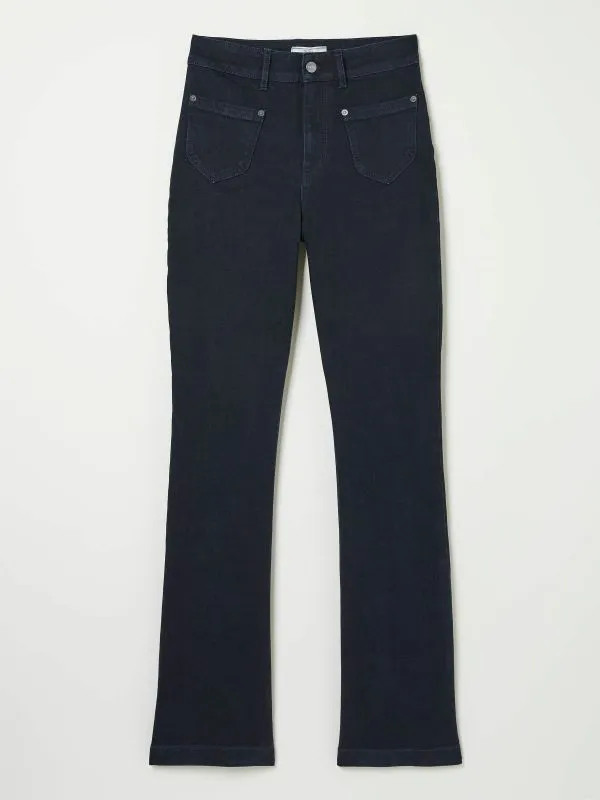 Fat Face Jeans Women Fly Denim Dark Blue Flare Jeans