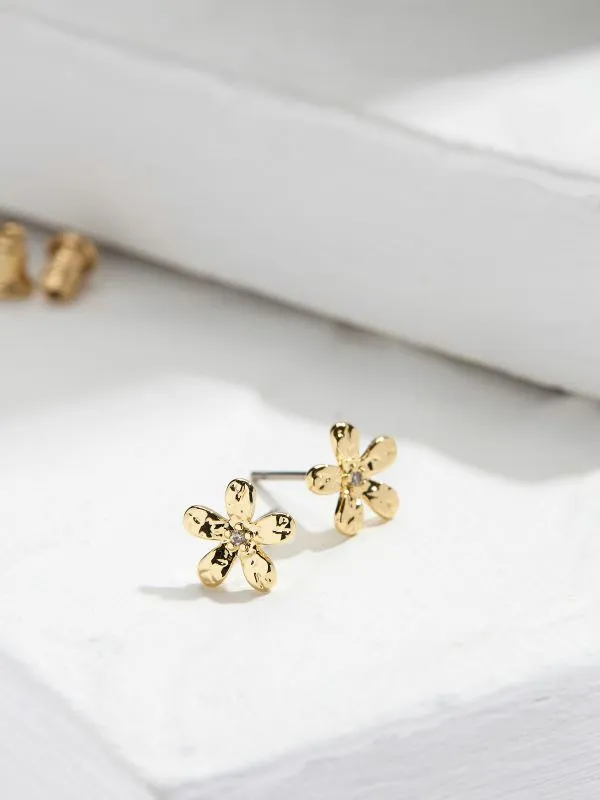 Fat Face Jewellery Women Gold Tone Flower Stud Earrings