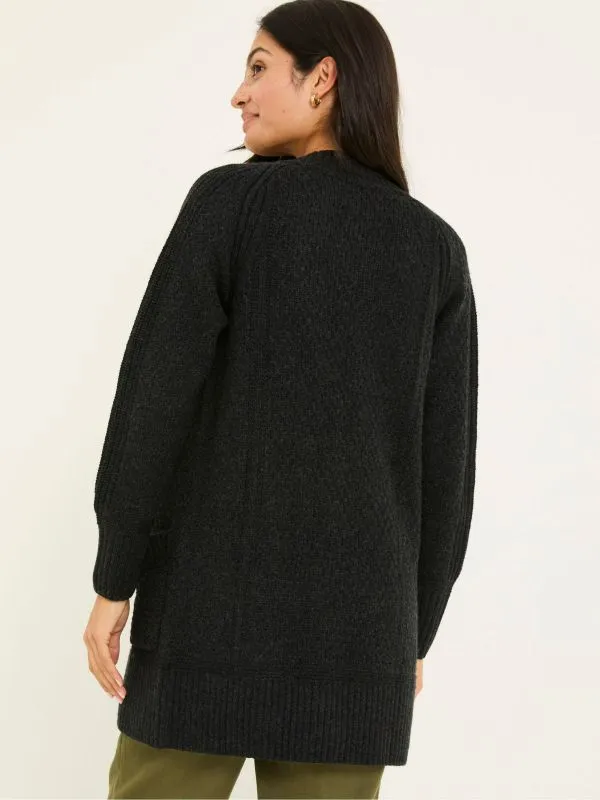Fat Face Knitwear Women Black Hannah Textured Knitted Cardigan