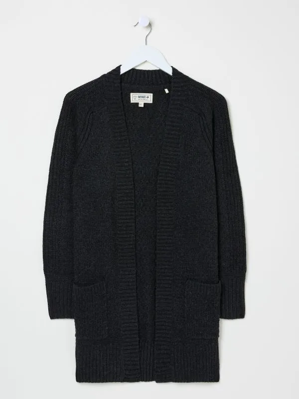 Fat Face Knitwear Women Black Hannah Textured Knitted Cardigan