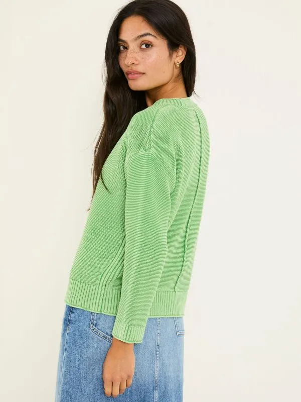 Fat Face Knitwear Women Mint Green Elia Laundered Knitted 100 Cotton Jumper