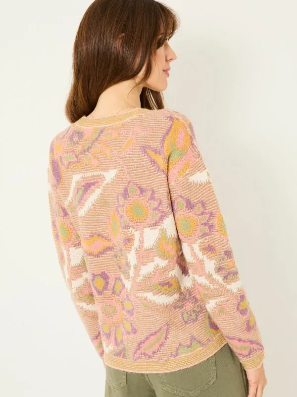 Fat Face Knitwear Women Natural Wilding Knitted Pattern Jumper