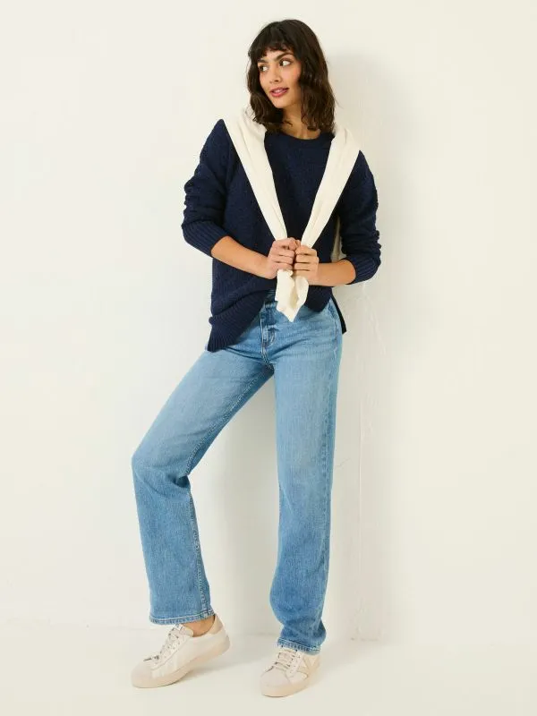 Fat Face Knitwear Women Navy Farryn Knitted 100 Cotton Tunic