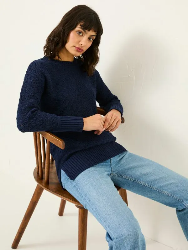 Fat Face Knitwear Women Navy Farryn Knitted 100 Cotton Tunic