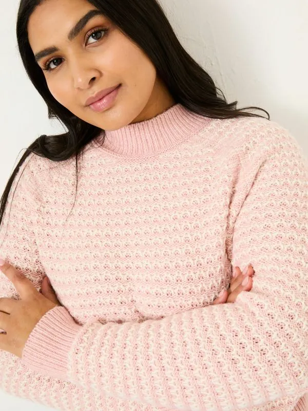 Fat Face Knitwear Women Pink Candy Stripe Knitted Crew Neck Jumper