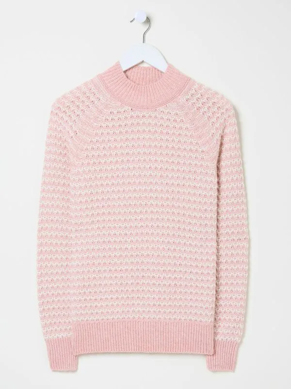 Fat Face Knitwear Women Pink Candy Stripe Knitted Crew Neck Jumper
