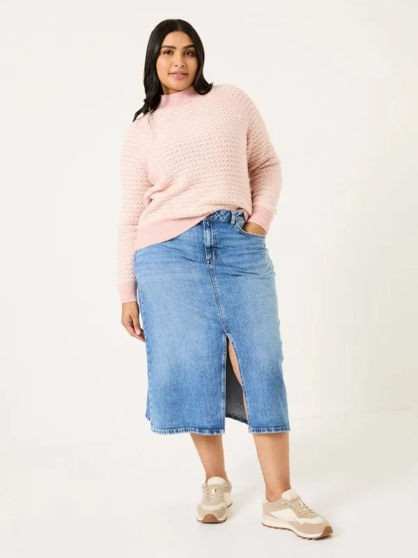 Fat Face Knitwear Women Pink Candy Stripe Knitted Crew Neck Jumper