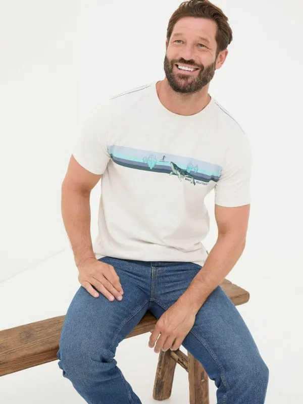 Fat Face Loungewear Men Natural Shelter Whale Hello There Tshirt