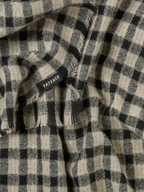 Fat Face Scarves Women Black Gingham Scarf