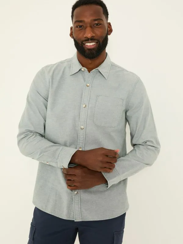 Fat Face Shirts Men Dusky Green 100 Cotton Long Sleeve Oxford Shirt