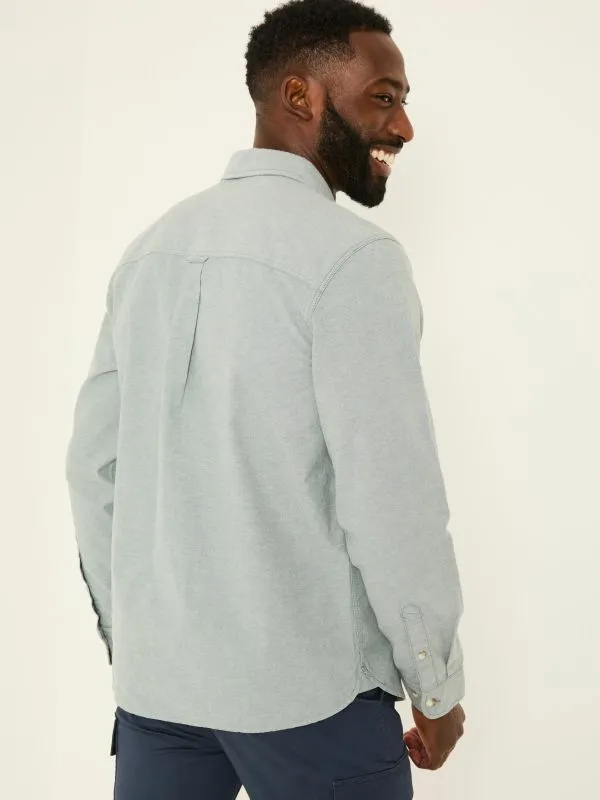 Fat Face Shirts Men Dusky Green 100 Cotton Long Sleeve Oxford Shirt