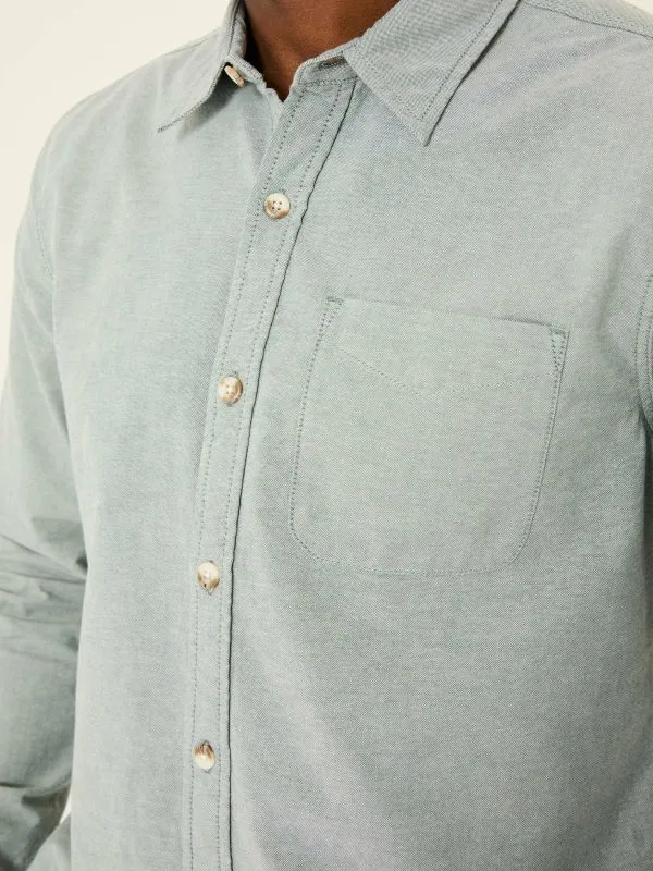 Fat Face Shirts Men Dusky Green 100 Cotton Long Sleeve Oxford Shirt