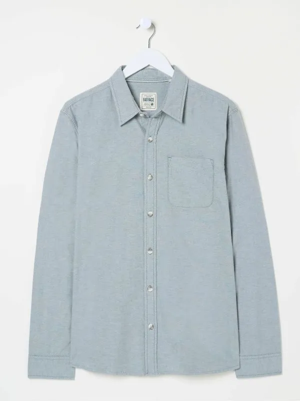 Fat Face Shirts Men Dusky Green 100 Cotton Long Sleeve Oxford Shirt